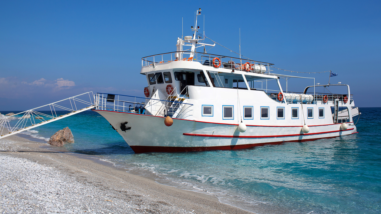 Greek Tourist Boat on Lalaria Beach
